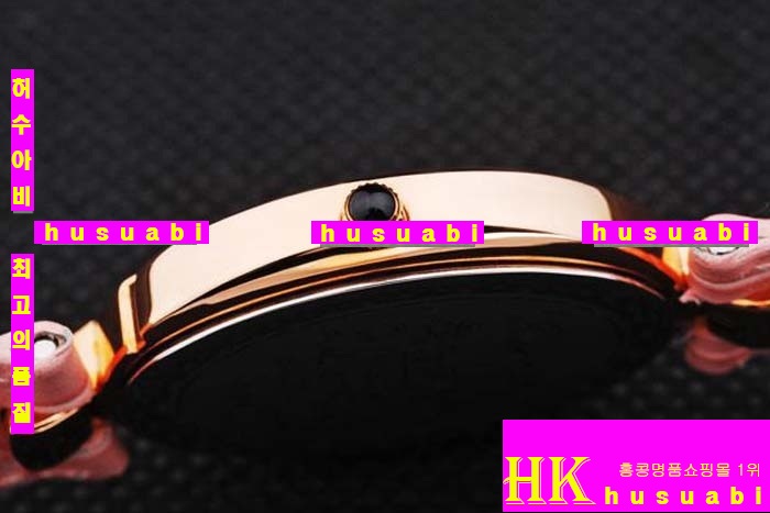 ĵ ڽð Replica Chopard Japanese Quartz MOVEMENT 18k Yellow gold Case Bezel Crown Pink leather Bracelet Women. sa-2